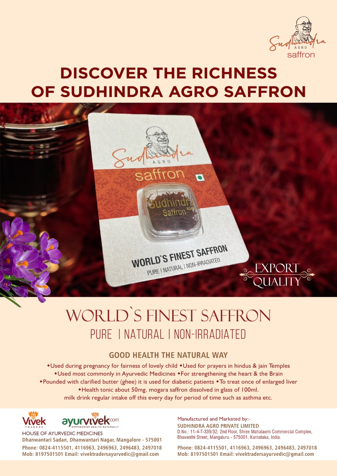 SAFFRON (SUDHINDRA)